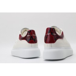 AMQ White &amp; Red Python Oversized Sneakers