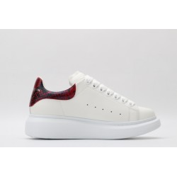 AMQ White &amp; Red Python Oversized Sneakers