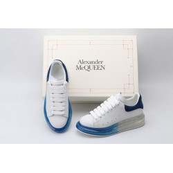 AMQ white oversized sneakers with blue heels