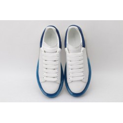 AMQ white oversized sneakers with blue heels