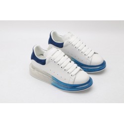 AMQ white oversized sneakers with blue heels