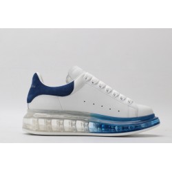 AMQ white oversized sneakers with blue heels