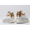 AMQ oversized sneakers with gold heel