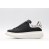 Black calf leather lace-up sneaker with siL*Ver-finished hammered stud