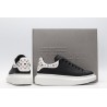 Black calf leather lace-up sneaker with siL*Ver-finished hammered stud