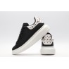 Black calf leather lace-up sneaker with siL*Ver-finished hammered stud