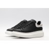 Black calf leather lace-up sneaker with siL*Ver-finished hammered stud