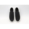 Black calf leather lace-up sneaker with siL*Ver-finished hammered stud