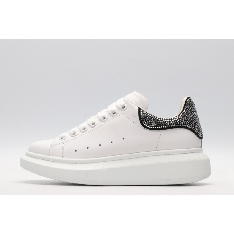 AMQ White &amp; Black Studded Oversized Sneakers