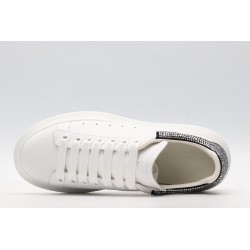 AMQ White &amp; Black Studded Oversized Sneakers