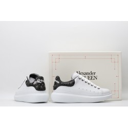 AMQ White calf leather lace-up sneaker