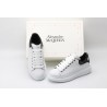 AMQ White calf leather lace-up sneaker