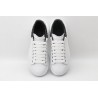 AMQ White calf leather lace-up sneaker