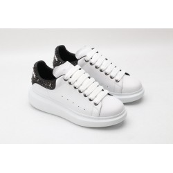 AMQ White calf leather lace-up sneaker