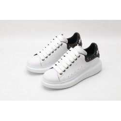 AMQ White calf leather lace-up sneaker