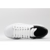 AMQ White calf leather lace-up sneaker