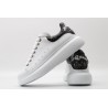 AMQ White calf leather lace-up sneaker