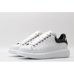 AMQ White calf leather lace-up sneaker