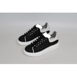 AMQ black oversized sneakers with siL*Ver heel