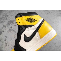 AJ 1 Yellow Toe Black White