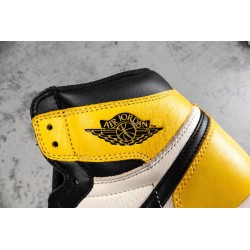 AJ 1 Yellow Toe Black White