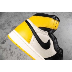 AJ 1 Yellow Toe Black White