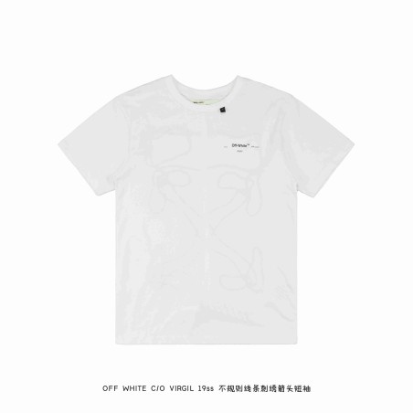 OW C/O VIRGIL 19ss Irregularly Embroidered Arrow-White