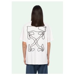 OW C/O VIRGIL 19ss Irregularly Embroidered Arrow-White