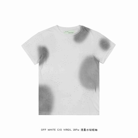 OW C/O VIRGIL 18Fw Ink Rendering Rhinestone Tee