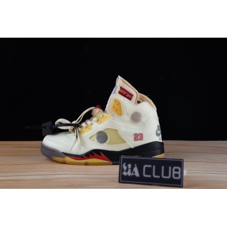 OFF-WHITE x Air Jordan 5 \"Sail\"