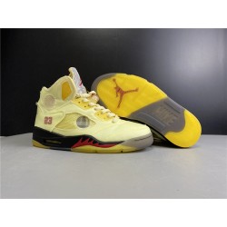 OFF-WHITE x Air Jordan 5 “Sail” (DH8565-100)