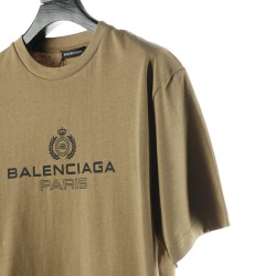 Balenciaga BLCG Crown Wheat Lock Button Print Short Sleeve T-shirt