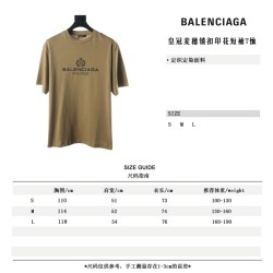 Balenciaga BLCG Crown Wheat Lock Button Print Short Sleeve T-shirt