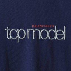 Balenciaga BLCG 20ss top model text patch short sleeves