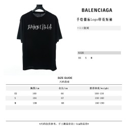 Balenciaga BLCG 20ss hand-painted logo logo printing short sleeve