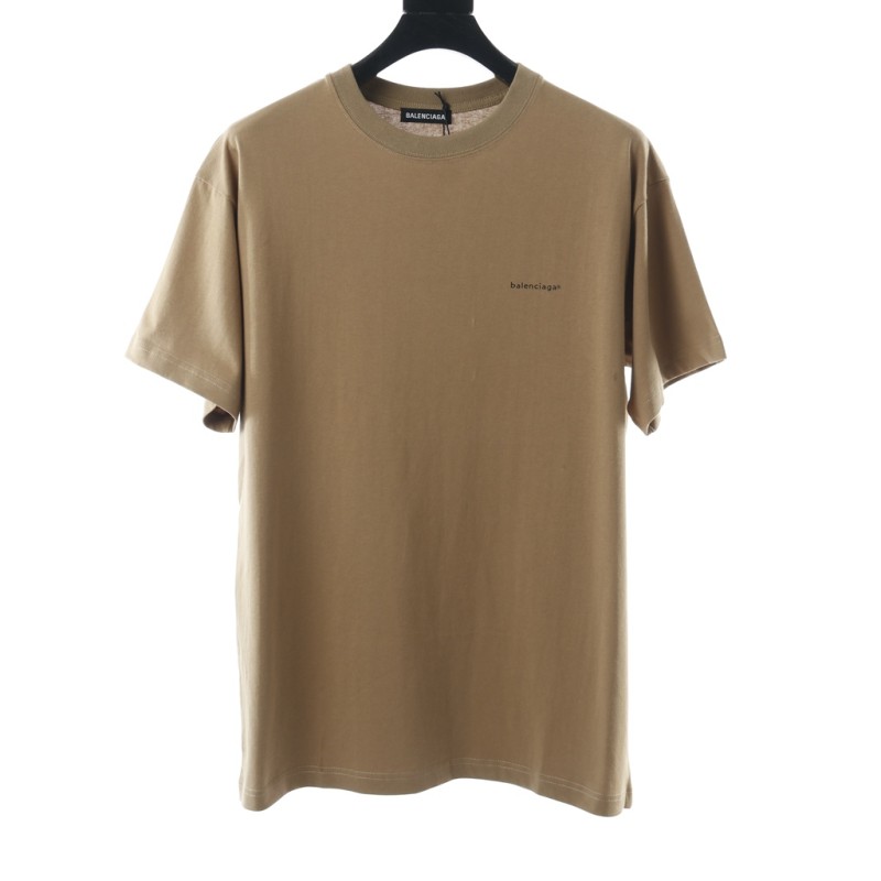 Balenciaga BLCG 20SS small logo wheat short sleeve T-shirt