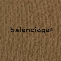 Balenciaga BLCG 20SS small logo wheat short sleeve T-shirt