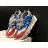 V*ERSACE CHAIN REACTION SNEAKERS BLACK&amp;WHITE&amp;BLUE&amp;RED