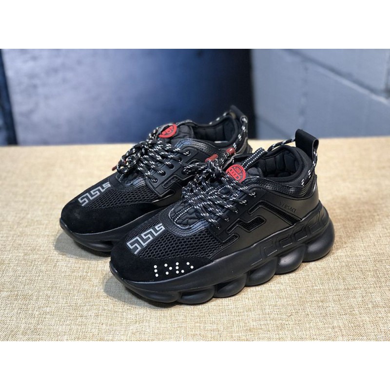 V*ERSACE CHAIN REACTION SNEAKERS BLACK&amp;RED