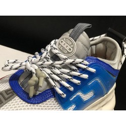 V*ERSACE CHAIN REACTION SNEAKERS BLACK&amp;WHITE&amp;BLUE&amp;RED