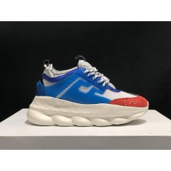 V*ERSACE CHAIN REACTION SNEAKERS BLACK&amp;WHITE&amp;BLUE&amp;RED