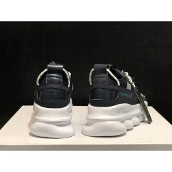 V*ERSACE CHAIN REACTION SNEAKERS BLACK&amp;WHITE&amp;BLUE&amp;RED