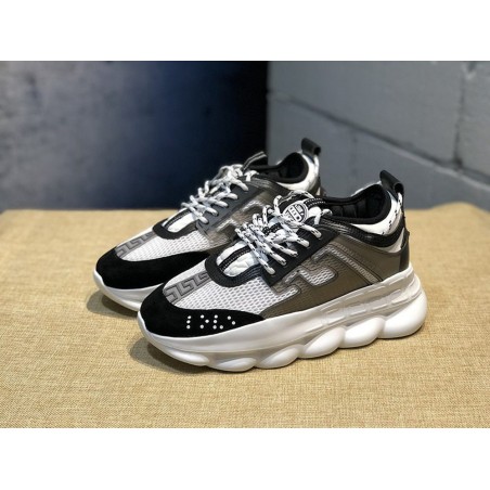 V*ERSACE CHAIN REACTION SNEAKERS BLACK&amp;WHITE&amp;GREY