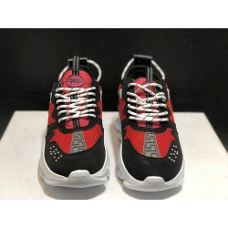 V*ERSACE CHAIN REACTION SNEAKERS BLACK&amp;WHITE&amp;RED