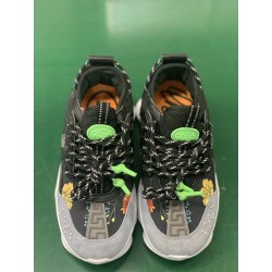 V*ERSACE CHAIN REACTION SNEAKERS BLACK&amp;WHITE&amp;GREEN