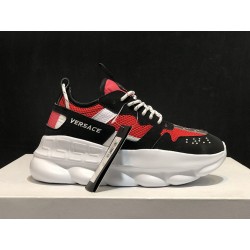 V*ERSACE CHAIN REACTION SNEAKERS BLACK&amp;WHITE&amp;RED