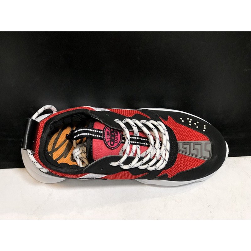 V*ERSACE CHAIN REACTION SNEAKERS BLACK&amp;WHITE&amp;RED