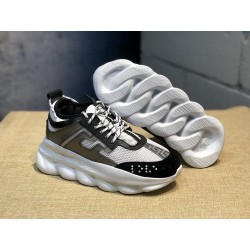 V*ERSACE CHAIN REACTION SNEAKERS BLACK&amp;WHITE&amp;GREY