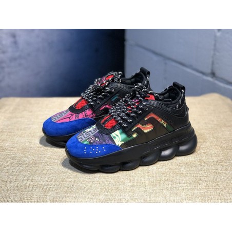 V*ERSACE CHAIN REACTION SNEAKERS BLUE&amp;BLACK&amp;RED