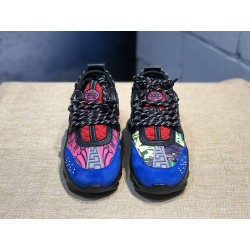 V*ERSACE CHAIN REACTION SNEAKERS BLUE&amp;BLACK&amp;RED